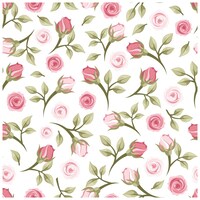 Picture of Creative Print Solution Roses Wall Wallpaper, 244X41 cm, Pink & White