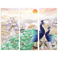 Picture of Creative Print Solution Peacock Painting, CPS027, 24x36 Inches, Multicolour, Pack of 3