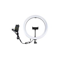 LED Ring Photography Lights With Cold Shoe Tripod Ball Head & Phone Holder