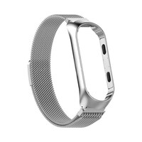 Magnetic Loop Stainless Steel Smart Watch Band For Xiaomi 3, Silver, 18 cm