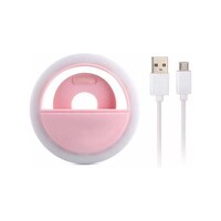 Selfie Ring Light for Electronic Device, Pink/White