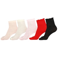 Starvis Women's Thumb Self Deisgn Socks, Multicolour, Pack of 5