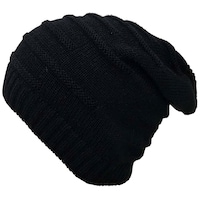 Picture of Ramanta Solid Beanie Cap, Free Size, Black