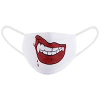 Picture of Ramanta Lips Printed Face Mask, 2 Layer, White & Red