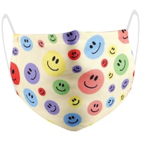 Picture of Ramanta Smiley Printed Face Mask, 2 Layer, Multicolour