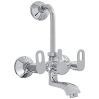 Rocio Telephonic Wall Mixer with Bend, DZ15, 9.5 inch, Silver