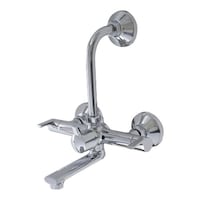 Rocio Telephonic Wall Mixer with Brass Leg, 9.5 inch, Silver