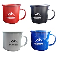 Picture of Brutforce Camping Hand-Crafted Stainless Steel and Enamel Cups, 375 ml, Pack of 4