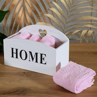 Pan Home Towel in Basket, Set of 4pcs