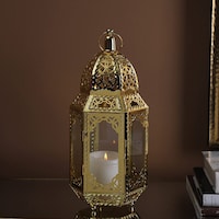 Picture of Pan Hanging Decorative Blime Lantern, Gold