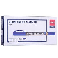 Deli Whiteboard Marker Pens 2-Tip, Blue - Pack of 12 Pcs