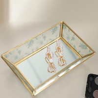 Pan Veira Glass Bathroom Tray, Gold