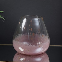 Pan Sherbet Vase, Pink & Gold