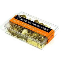 Kutsuwa Golden Plated Metal Thumb Tack, 100 Pcs, Tt-100P, Gold