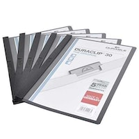 Durable Plastic Duraclip File, A4 Size, Black, Dupg2200-01 - Pack of 25 Pcs