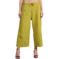 Picture of Mryga Women's Stripe Printed Cotton Palazzo Pant, Green, Large