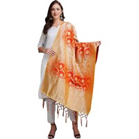 Mryga Women's Art Silk Banarasi Dupatta, SB785516, Multicolor