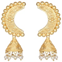 Mryga Women's Moon Matte Earrings, SB787654, Gold