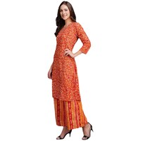 Picture of Mryga Cotton All Over Printed V-Neck Kurti, Multicolor, Large