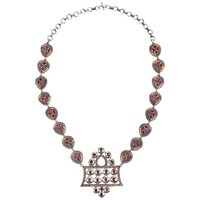 Mryga Dual Tone Handcrafted Long Necklace and Earrings Set, SB787776, Multicolor