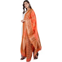 Mryga Women's Art Silk Banarasi Dupatta, SB785504, Orange