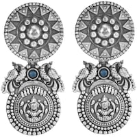 Picture of Mryga Women's Handcrafted Brass Tribal Earrings, SB787050, Silver