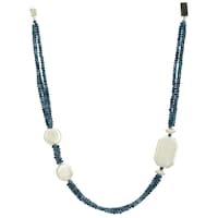 Picture of Mryga Handcrafted Matte Beaded Necklace, Blue & Silver