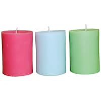 Picture of Titukibaaten Enterprises Soya Wax Scented Pillar Candle Set, 4 inch, 3 Pcs