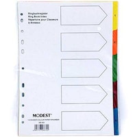 Modest A4 1-5 Paper Divider Color with Number, MS401, Set of 10