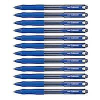 Mitsubishi Uniball Laknock 1.4 mm Refillable Ballpoint Pens, Blue, Set of 12