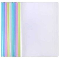 Picture of Nuobesty Plastic Transparent A4 Cover Files with Sliding Bar, Pack of 10pcs