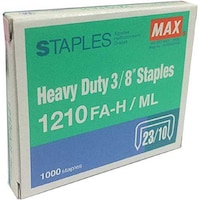 Max Heavy Duty Staples, 1210FA-H, 3/8 In, Box of 1000 Staples