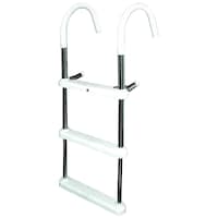 Amit Quality Straight Aluminum Pipe Hook Ladder, Black & White