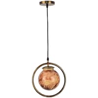 Picture of Afast Decorative Round Ceiling Light with Glass Shade, AFST800680, 22.5 x 102.5cm, Brown & Gold