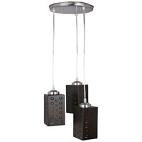 Picture of Afast Decorative Pendant Glass Ceiling Lamp with Wood Shade, AFST742973, 25.5 x 68cm, Black, Pack of 1