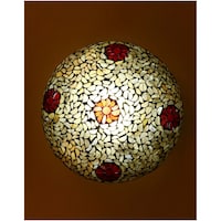 Picture of Afast Decorative Chips & Beads Design Glass Ceiling Lamp, AFST742826, 28 x 9cm, Brown & Red