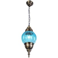 Picture of Afast Hand Decorative Pendant Glass Hanging Ceiling Lamp, AFST743302, 15 x 80cm, Blue, Pack of 1