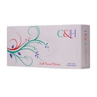 C&H Soft Facial Tissue Box, Pack of 100pcs