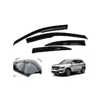 Auto Pearl ABS Plastic Car Rain Guards for Kia Seltos, AUTP763669, 4Packs, Black