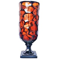 R S Light Hurricane Flower Vase, Brown & Black, 15 x 38cm
