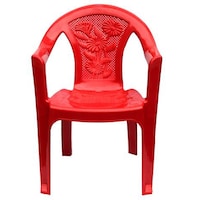 Mahalaxmi Impex Royal Flower Plastic Chair, Red