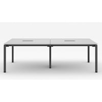 Mobica Train Collection Operative Meeting Table, White, 280 cm