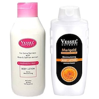 Buymoor Rose and Saffron with Marigold Body Lotion, Pack of 2, 1300ml