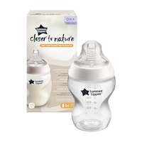 Tommee Tippee Closer to Nature Feeding Bottle, 0m+, 260ml, White