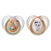 Tommee Tippee Moda Soother, 0-6m, Pink & Gold - Pack of 2