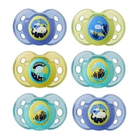 Tommee Tippee Night Time Soother, 18-36m, Blue & Green - Pack of 6