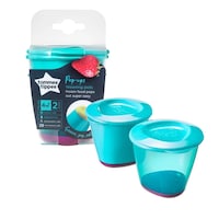 Tommee Tippe Pop Ups Weaning Pots, 4m+, 4oz, Blue - Pack of 2
