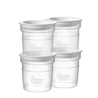 Picture of Tommee Tippee Closer to Nature Milk Storage Pots, White - Pack of 4