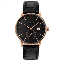 Afra Triton Blue Dial Men's Watch with Leather Strap, Black