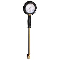 J.J. Bottom Connection Analogue Twin Tire Pressure Gauge, TPT-PS63, 2.5inch, Black & Gold